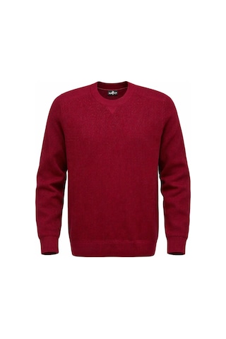 Plus Scorpion Erkek Triko Kazak Bisiklet Yaka, Regular Fit, Dört Mevsim Bordo