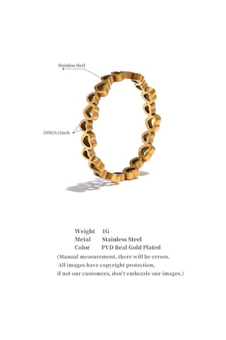 Eetit Minimalist Paslanmaz Çelik Kalp Aşk Hollow Ince Yüzük Kadınlar İçin Altın Renk Su Geçirmez Romantik Moda Günlük Takı Hediye 9 Altın