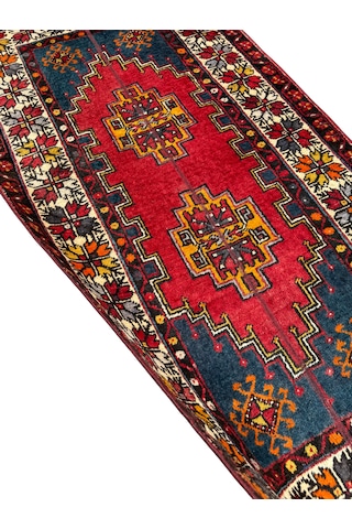 El Dokuma Vintage Eskitme Ortaköy Halısı 95x180 Patchwork Halı