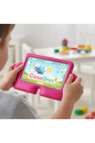 Caseonn Lenovo Tab M11 Kılıf Tutma Kollu Silikon Koyu Pembe Diğer