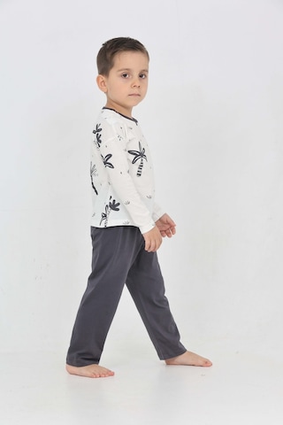 Toontoy Kids Toontoy Erkek Çocuk Palmiye Baskılı Pijama Takım Füme