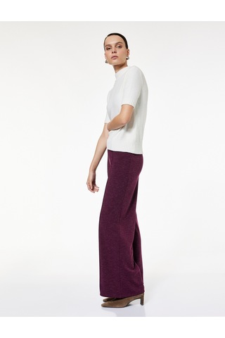 Koton Nervür Detaylı Straight Fit Uzun Geniş Paça Pantolon Bordo 6wak40093ek Bordo