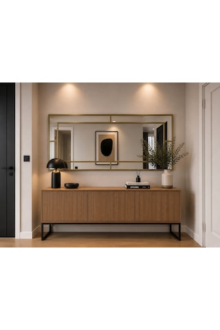 Effe Gold Metal Çerçeveli Yıldız 180x80 Cm Dekoratif Ayna