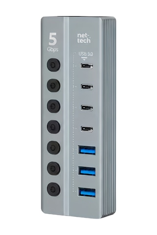 Nettech Nt-ot011 7 İn 1 Usb To Type-c Dönüştürücü - Gri Diğer