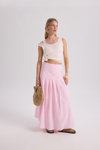 Mai Collection Mai Studios Co. Sera Pile Detay Pembe Uzun Etek Pembe