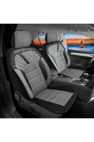 Jeep Compass 1 2007 - 2010 Uyumlu Gri Tay Tüyü Koltuk Kılıfı