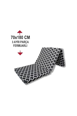 Katlanır Yer Yatağı Sünger Yatak Kara Çatı 70x180 Cm-6 Cm Tek Kişilik