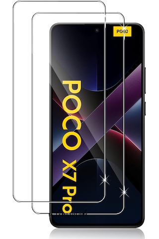 Xiaomi Poco X7 Pro Kılıf Şeffaf Silikon + 9h Ekran Koruyucu Cam