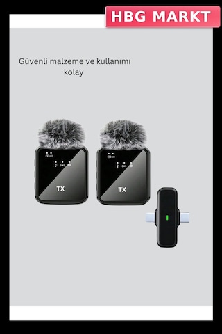 2'li Kablosuz Yaka Mikrofonu Type-c Ve Lightning Çok Renkli