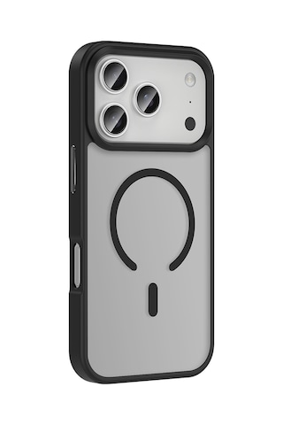 Apple Uyumlu iPhone 17 Pro Kılıf M-safe Şarj Özellikli Mat Arka Yüzey Sio Kılıf Siyah