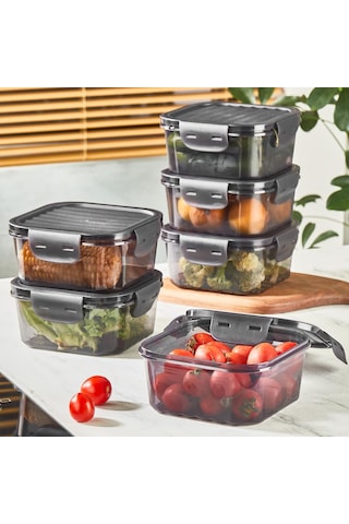 Mithra Life 6 Adet Vakumlu Sızdırmaz Saklama Kabı Seti 400ml 800ml 1400ml Mıt1087 Füme