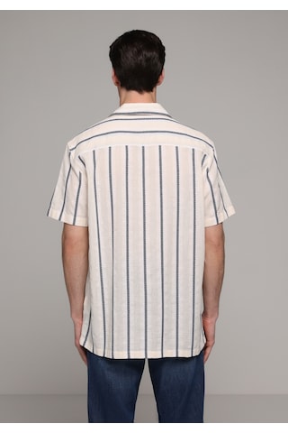 Colin's Colins Regular Fit Apaj Yaka Çizgili Erkek Lacivert Kısa Kol Gömlek Cl1080102 Q1.v2 Nav