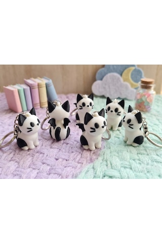 Kanatlı ve Kanatsız Kedi Anahtarlık (2'li Set) - Çiftli Set