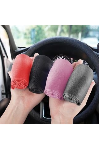 Kırmızı Seametal Silikon Araba Direksiyon Kılıfı Kaymaz Aşınmaya Dayanıklı Silikon Koruyucu Tekerlek Araba Aksesuarları