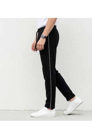 Plus Scorpion Erkek Slim Fit Pamuklu Eşofman Altı Siyah