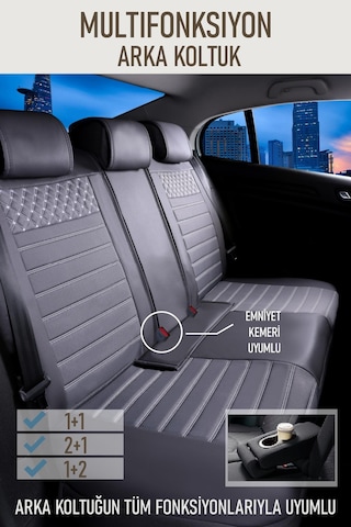 Ssangyong Torres Uyumlu Lüx Deri Oto Koltuk Kılıfı Ön Arka Takım Elit Füme