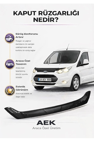 Ford Transit 2019+ Araca Özel Üretim "4mm" Kaput Rüzgarlığı A+ P
