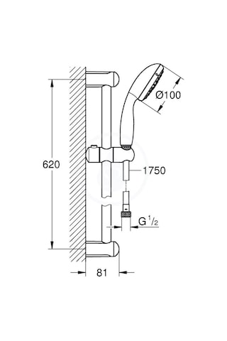 Grohe Tempesta 100 Sürgülü Duş Seti 3 Akışlı - 27644001