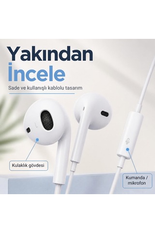 Lightning Girişli Kablolu Kulaklık Mikrofonlu Kulak İçi Kulaklık Ses Kontrol Tuşlu İphone Uyumlu Lightning Kulaklık Tak Çalıştır "kablolu Kulaklık"