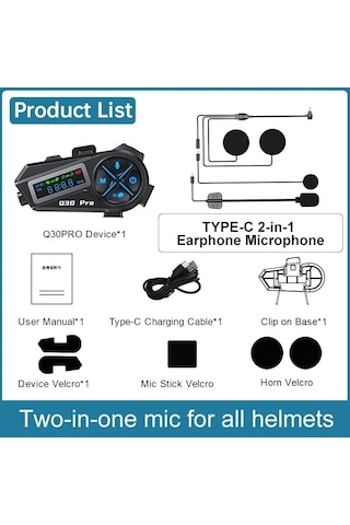 Kask Bluetooth 5.4 Kulaklık El Feneri Aydınlatma Led İle 500m Ara Bağlantı 2 İn 1