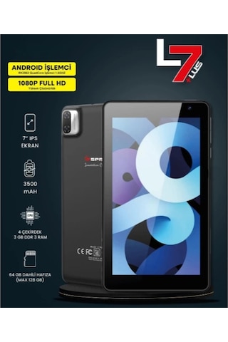 7" Ips Ekran 4 Çekirdek 3gb/64gb Tablet Pc Çok Renkli