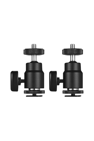 Geeksen 2 Adet Mini Top Kafa, Friksiyon Kontrollü, Dslr İçin Dayanıklı Ve Hafif, Fotoğraf Makinesi热靴云台 Siyah