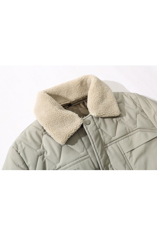 Yakalı Kalın Sıcak Erkek Ceket Beyaz