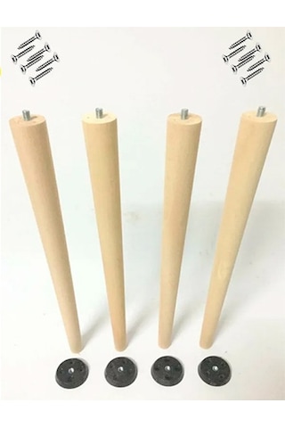 4 Adet Lüks 65 Cm Ahşap Ham Masa Sehpa Ayağı Çap: 4,2 Cm Hobi Dıy