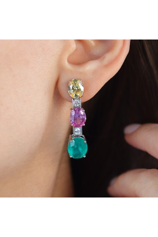 Swarovski Cubic Taşlı Gümüş Küpe