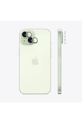 Safeus Safir Temperli Kamera Lens Koruyucu Apple Uyumlu iPhone 15 Plus Ve İle Yeşil