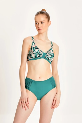 Too Salty Swimwear Kadın Desenli Toparlayıcı Yüksek Bel Bikini Takımı 24s125st Yeşil
