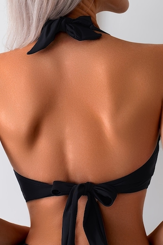Angelsin Arkadan Bağlamalı Bikini Üstü Çıkartılabilir Kaplı Siyah