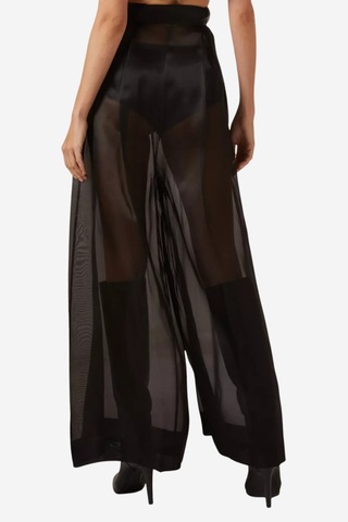A.w.a.k.e. Mode Organza Sheer Geniş Paça Pantolon Siyah