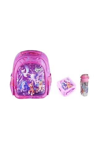 Pony Okul Çantası Pembe ,matara Ve Beslenme Kabı Pembe