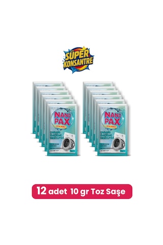 Çamaşır Makinesi Temizleyici Toz Bakım Saşesi 12 Adet X 10gr