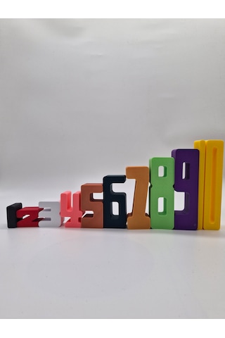 Renkli Rakam Seti 1-10 , Montessori Matematik Sayıları Seti, 3D Baskı