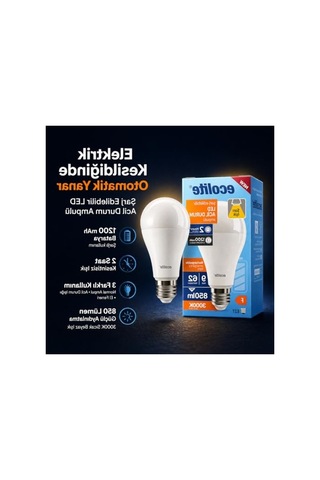 Şarjlı Led Acil Durum Ampulü, 9w E27, Sarı Renk