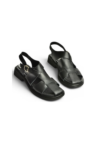 Fox Shoes Y291880003 Siyah Hakiki Deri Sandalet