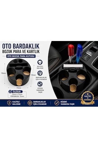 Oto Bozuk Paralık , Bardaklıkta Kullanılan Araç Bozuk Para Ve Kartvizitlik , Oto Bozuk Para Koyma Ye