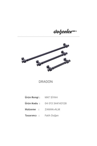 Doğanlar Dragon 192 Mm Mobilya Kulp Mat Siyah