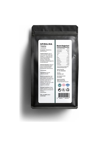 Organik Spirulina Tozu 100g, Premium Spirulina Powder - Organik Vegan Katkısız