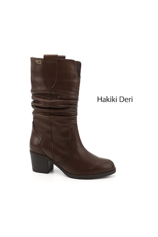 Gönderi(R) Gönderi R Kadın Kahve Antik Kalın Topuklu Körüklü Hakiki Deri Çizme Gkzc13447531 Kahverengi