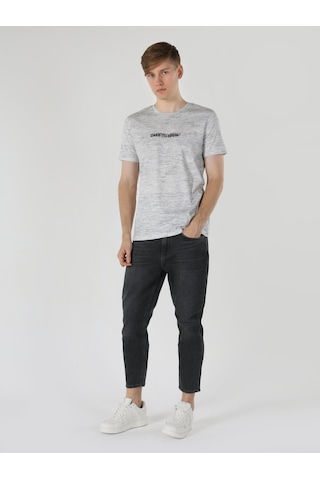 Colin'S Regular Fit Baskılı Gri Erkek Kısa Kol Tişört Cl1064661_Q1.V1_Mga
