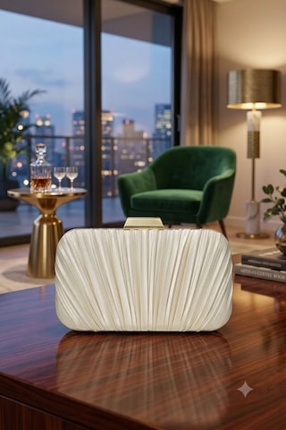 Zeyymoda Bej Pilse Desenli Abiye Çanta Pile Desen Abiye Çanta Ve Clutch Portföy El Gece Düğün Nişan Abiye Çantası