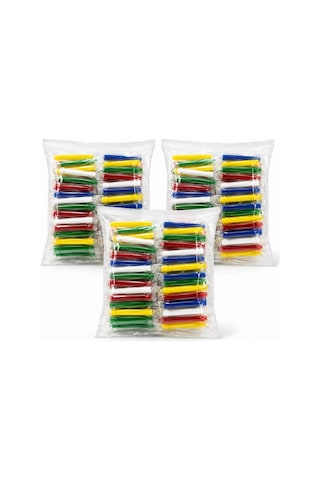 Uzun Renkli Plastik Sipsi- 120 Adet
