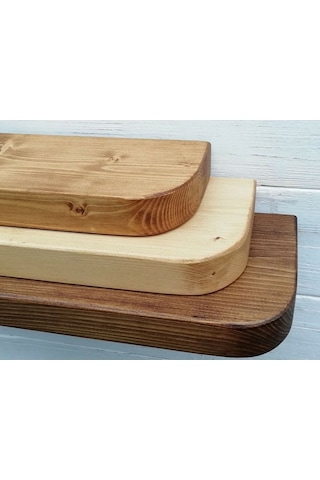 Doğal Ahşap 15x45x4 Cm 2'li Gizli Bağlantılı Raf Ahşap