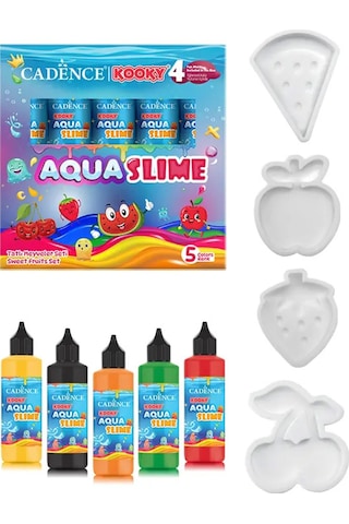 Aqua Slime - Kendin Yap Oyuncak Seti - Tatlı Meyveler Seti 5x90ml Aqua Slime - Kendin Yap Oyuncak Seti - Tatlı Meyveler Seti 5x90ml