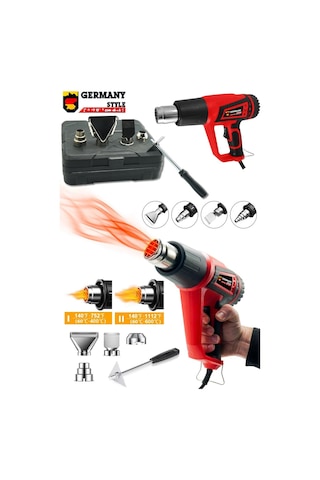 Germany Style MS-5235 Sıcak Hava Tabancası + 5 Parça Aksesuar Taşıma Çantalı