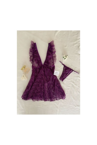 Mh Moony Homewears Mor Afrodit Fantezy Gecelik Seti mor Mh Moony Homewears Mor Afrodit Fantezy Gecelik Seti mor