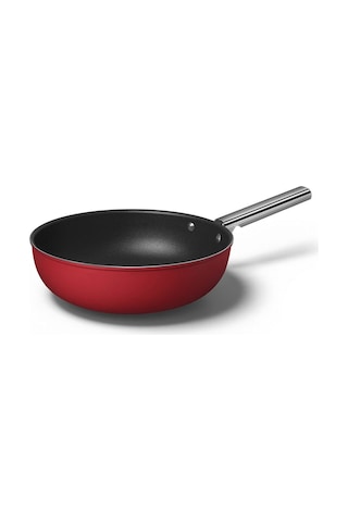 Smeg Cookware 50's Style Kırmızı Wok Tava 30 CM Kırmızı